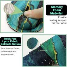 Large Mouse Pad Desk Dad, 4-In-1 Keyboard Wrist Rest Pad & Wrist Support Mouse Pad Set, Extended Desk Pad Waterproof Desk Home Office Study Game-Blue Marble - Đá cẩm thạch Malachite - Xem 6