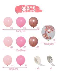 97pcs Rose Red, Pink & Gold Confetti Latex Balloons, Perfect For 1st Birthday Decoration, Gender Reveal, Baby Shower, Party Decoration, Anniversary Wedding Bride Gift, Home Decor, Wall Photo Backdrop, Decorative Balloon Garland Arch Kit