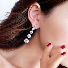 1 Pair Of Pendant Earrings, Simple And Luxurious Circular Long Pendant, Suitable For Daily Dates, Banquets, Weddings