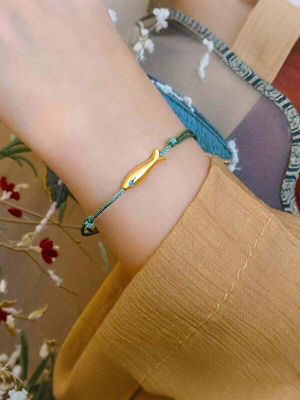 1pc Fashionable Minimalist Lucky Koi Fish Bracelet, Suitable For Men And Women, Unique Girlfriend/Mother's Day Gift