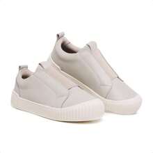 Tênis feminino slip on Em Couro Via madamah