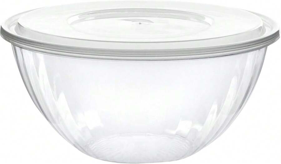 Disposable 96 Ounce Round Crystal Clear Plastic Serving Bowls With Lids Party Snack Or Salad Bowl, Chip Bowls, Snack Bowls, Candy Dish, Salad Container Pack Of 4 - 黃色 - 查看 1