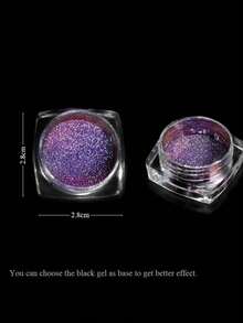 1 Pc Cat Eye Chrome Nail Powder, Chameleon Magnetic Powder, 9D Cat Eye Effect, Mirror Effect Pigment Powder, Color Changing, Rainbow Color. Very Suitable For Women'S Nail Art Design, Nail DIY, Holiday Gift - 彩色 - 查看 10