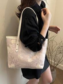 时尚拼色简约假日单肩手提包