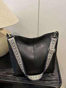 Geometric Pattern Shoulder Strap Crossbody Bag, Large Capacity Messenger Bag, Retro Style Shoulder Bag For Women