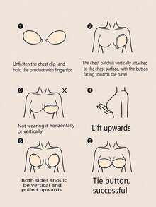 1 Pair Of Silicone Bras, Bra, Strapless Silicone Bra, Wedding Bra, Nipple Patch, Breathable Waterproof Bra, Women's Silicone Gathered Chest Patch, Popular Style - 1 對(D 罩杯) - 查看 8