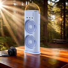 Acondicionador portátil con aumento de doble potencia del viento, alimentado por USB, con tres nebulizadores de humidificación