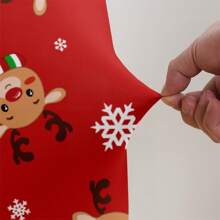 1/4/6/100 piezas Fundas de silla con estampado navideño, fundas elásticas a prueba de polvo con decoración navideña de dibujos animados para sillas del comedor, decoración navideña, fiesta festiva