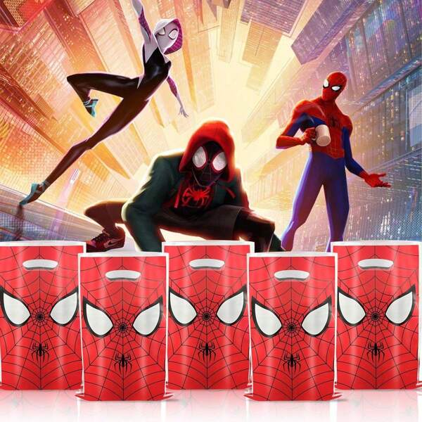 Disney 10pcs Disney Spider-Man Gift Bags, Marvel Superhero Themed Party Plastic Candy Treat Bags, Birthday Party