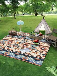 1 件新款户外防水防沙数码印花野餐垫/沙滩巾，款式时尚清新，适合户外露营和野餐 - 彩色 - 查看 8