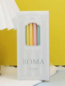 6 件珠光马卡龙色罗马柱菱形图案弧形生日蛋糕装饰蜡烛 - 彩色 - 查看 13