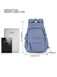 可爱背包，适合少女、中学生、大学生 - 小巧、经典、休闲户外日常背包、旅行背包、轻便笔记本电脑背包，男女通用，随机发货（旧款或新款） - 藏蓝色 - 查看 6