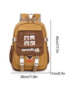 New Large Capacity Campus Style Kabibba Student Backpack, Fashionable And Cute, High Cost Performance Student Schoolbag.Ladies' College Style Nylon Student Backpack; Large Capacity Student Canvas Campus Travel Bag; Lightweight Campus Shoulder Bag; Laptop Bag. Suitable For High School And University' Back-To-School Backpack.