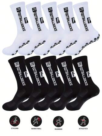 5 Pairs/10 Pairs Of Men's Non Slip Rubber Sole Football Socks Sports Socks 2pcs/4pcs/6pcs/8pcs/10pcs/20pcs/30pcs