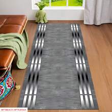 1pc Modern Gray Patterned Carpet, Suitable For Hardwood Floors, Can Be Used For Entryway, Laundry Room, Bedroom, Kitchen And Other Indoor Decor, Stain-Resistant, Fashionable Long Carpet, Washable And Non-Slip, Ideal For Hallway, Bedside, Living Room, Kitchen And Home Decor - Multicolor - View 14