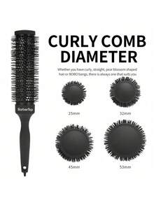 圆柄卷发梳，直发斜纹梳，圆筒卷发梳，尖尾美发造型工具，返校季，旅行度假必备，女士美发配件，梳子，发刷，边缘梳，解结梳，球形梳，迷你发刷，发刷套装，木梳，发刷套装，梳子，卷发梳，解结梳，女士发刷，头发，旅行，美发产品，美发工具，美发用品，理发师，理发配件，理发店，美发设备