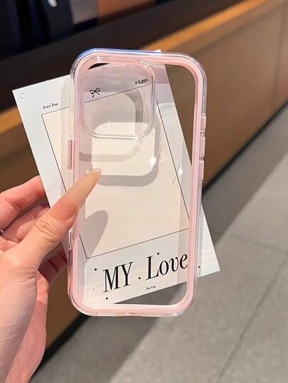 Fashionable Apple Smartphone Case With Upscale Feel, Made Of Thick Hardened Material In 3-In-1 Design. Colorful Solid Color Frames, Personalized In Creative Pink, White, Black, Blue, Green Colors. Minimalist Anti-Drop Full Coverage Transparent Design, Compatible With IPhone 16 Pro/16 Pro Max/16/15 Pro Max/14/14 Pro Max/13/12/12 Pro/11/11 Pro Max/15 Pro/13 Pro/14 Plus Waterproof Shockproof Scratch Resistant