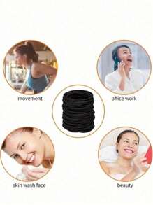 50 Stück hochelastische schwarze Haargummis für Männer und Frauen, Haarzubehör, Haarscrunchies, Haargummis, Styling-Tools, Gummibänder, multifunktionales Haarzubehör, dicke grundlegende Haargummis, beschädigen das Haar nicht, wiederverwendbar, geeignet für Haare im Alltag, Outdoor, Dusche, Lässig Party, Arbeitsweg, Sport, Campus, Dates, Urlaub, tägliche Reisen, Geschenke für Mutter, Freunde, Paare, Klassenkameraden, Haargummis, Haarseile