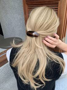 1 Pieza Versión coreana del nuevo estilo de accesorio de pelo de clip grande con textura de concha en tono elegante y retro, regalo ideal para mujer