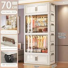 5/4/3/2/1 couche Armoire pliante sans installation, Armoire de rangement renforcée, Armoire à vêtements pour la maison, la chambre, bébé/enfants - Multicolore - Voir 28