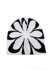 1 pieza Gorro de punto con gráfico, gorra de punto versátil y cálida, otoño/invierno