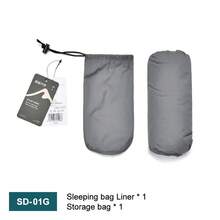 Outdoor Camping Sleeping Bag Liner Ultralight Mummy Sleeping Bag Backpack Liner Single Person Travel  Sleeping Bag - 灰色 - 查看 2