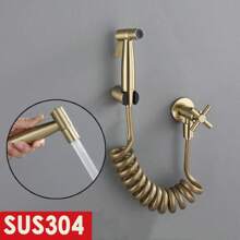 SUS304 Stainless Steel Bidet Shower Hygienic Shower Wall Toilet Bidet Sprayer Cold Water Brushed Gold Handheld Toilet Bidet Sprayer