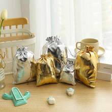 10/20/50 件金色/银色抽绳布袋，金色/银色珠宝袋，珠宝礼品袋，珠子礼品袋，生日派对，婚礼，万圣节，圣诞节，情人节，感恩节礼物 - 彩色 - 查看 10