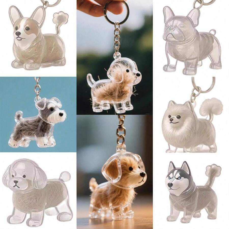 1个宠物毛发收集钥匙扣吊坠,狗/猫毛发收纳胶囊,透明宠物毛发收集器,男女通用钥匙扣礼物,可爱宠物毛发收纳钥匙扣,宠物爱好者的理想之选,圣诞节、万圣节礼物 - 彩色 - 查看 1