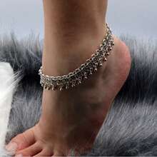 1pc Retro Anklet With Bells And Tassels, Casual Beach Street Photography Personalized Accessory - Multi-section Tassels - View 3