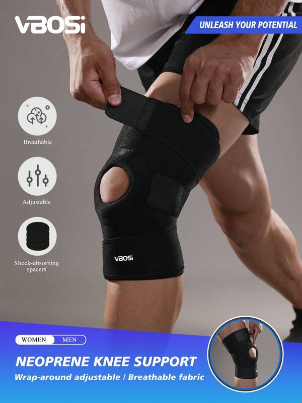 VBOSI 1 Pc Women Men Adjustable Breathable Knee Support Brace Patella Protection For Basketball Running Christmas Gift Gym Accessories Knee Support Sports Knee Pads Gym Knee Pads