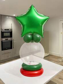 9pcs/Set Christmas Party Decorative Balloons, Fairy Catching Decoration Balloons, 18-Inch Clear Latex Balloons, 18-Inch Star-Shaped And Round Foil Balloons, New Year, Room Decor Supplies - Multicolor - View 8