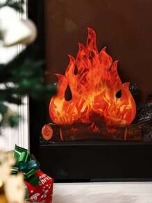 2 件万圣节派对桌面中心装饰，万圣节露营篝火装饰道具，万圣节火焰音乐派对火焰装饰，圣诞节秋季感恩节火坑，适用于室内和室外万圣节派对装饰，圣诞节装饰。秋季装饰秋季装饰 - 彩色 - 查看 2