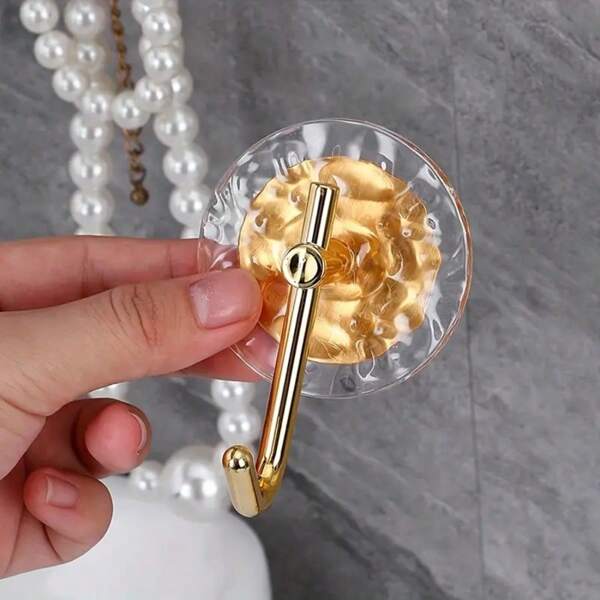 Deluxe Wall Mounted Coat Hook - Crystal Acrylic Metal Hook, Adhesive Towel And Bathrobe Hook Without Drilling, Space Saving, Installation Free, Waterproof And Moisture-Proof, Drop Resistant And Durable, Stylish And Beautiful, Multifunctional, Suitable For Kitchen And Bathroom Accessories, Bathroom Storage Hook ﻿
