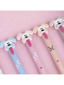 7 件可擦狗狗主题笔 - 蓝色、粉色、灰色和桃红色，带有可爱的小狗设计，非常适合办公室和学生，办公用品 | 可爱的狗狗设计 | 墨水学校文具针线活铅笔盒学校笔针线活笔记本铅笔盒文具学校文具学校文具 Bubu 桌面游戏贴纸书学校文具存钱罐海贼王毕业色彩荧光笔，适用于学校用品，返校 - 彩色 - 查看 7