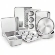 10pcs Cookware Set Ceramic Nonstick Soup Pot Milk Pot And Frying Pans Set Copper Aluminum Pan With Lid Induction Gas Compatible 1 Year Warranty Mothers Day Gifts For Wife… Daily Pick - Bạc - Xem 1