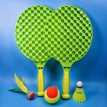Multipurpose Tennis/Badminton/Pickleball/Table Tennis Racket Set, Indoor/Outdoor Rebound Training Ball, No Need To PEAK Up Balls, Sport Racket Grip