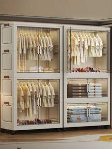 5/4/3/2/1 Layer Freestanding Folding Wardrobe, Thickened Storage Cabinet, Home/Bedroom Simple Wardrobe, Baby/Kids Clothes Closet - Multicolor - View 2