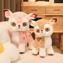1pc Cute Cartoon Elk Plush Doll, Elk Doll Plush Pillow, Birthday Gift