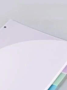 1 件糖果色美国标准 3 孔 6 页彩色 PP 防水双口袋 A4 文件夹整理器文件分隔板，学校用品，返校 - 3孔夾 - 查看 4