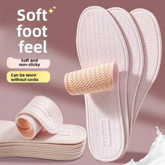 2025 New Arrival Solid Color Insoles, Breathable Non-Slip Moisture-Wicking, Suitable For Barefoot Wear, Milky Texture, Comfortable & Versatile, Fit For High Heels, Sneakers, Pumps, Casual Shoes, Sexy, Cute, Elegant, Suitable For Christmas, , Halloween