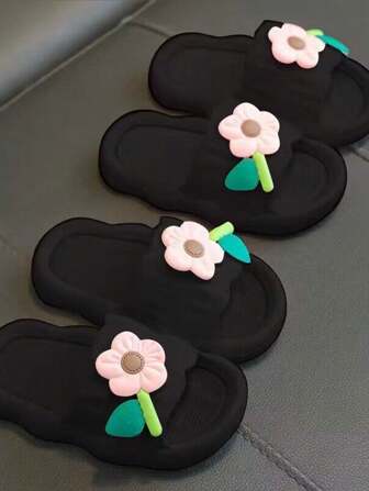 Fairy Tulip Slippers/Non-Slip House Slides/Soft Sole Sandals/Women Summer Outdoor Indoor Shoes/Cute Floral Flip Flops,Random Color