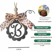 Cute Rear View Mirror Accessories Leopard Print Car Charm Pendant Handmade Bow Mirror Hanging Ornament Home Office Decor For Women Girls B - B - View 3