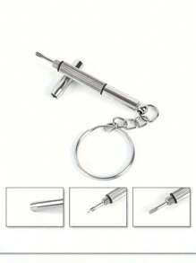 1 pieza Destornillador para gafas, accesorio multifuncional 3-en-1 de 3 propósitos para reparar gafas, herramienta portátil de mini destornillador