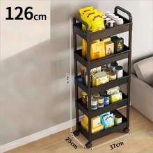 3/4/5-Layer Thickened Tube Large Multi-Color Rolling Storage Cart, Sturdy Load-Bearing Storage Box, Rolling Storage Cart, 360-Degree Rotation, Plastic, Strong Load-Bearing Capacity, Suitable For Holiday Decoration, Bedroom, Kitchen, Bathroom, Living Room And Outdoor Camping, Multi-Functional Practical Cart, Slim Design, Seasonal Decoration Storage | Multi-Layer Shelves | Easy-To-Move Wheels