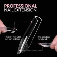 Medium Square Gel Nail Tips, 12 Sizes False Full Cover Acrylic Press On Nails, 240Pcs Soft Half Matte Tips - Medium square - 查看 5