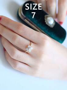 1 pièce Bague femme élégante en argent sterling S925 avec trèfle à quatre feuilles et zircone, design , convient pour le port quotidien, les vacances et les cadeaux de fête. Bijou