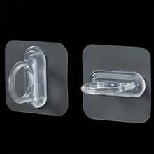 2/4/6/8/10/20pcs Circular Wall Hooks, Adhesive Hooks For Curtain Rods, Shower Gel Holders, Kitchen, Bathroom, Wall Mounted Storage Racks - Clear - View 8