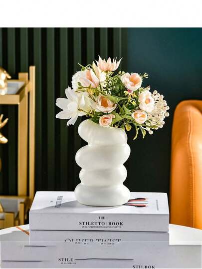 New Plastic Spiral Vase, Nordic Creative Flower Arrangement, Container Ornaments, Dry Wet Imitation Glaze, Melamine Pot Home Room Glass Vase view 6