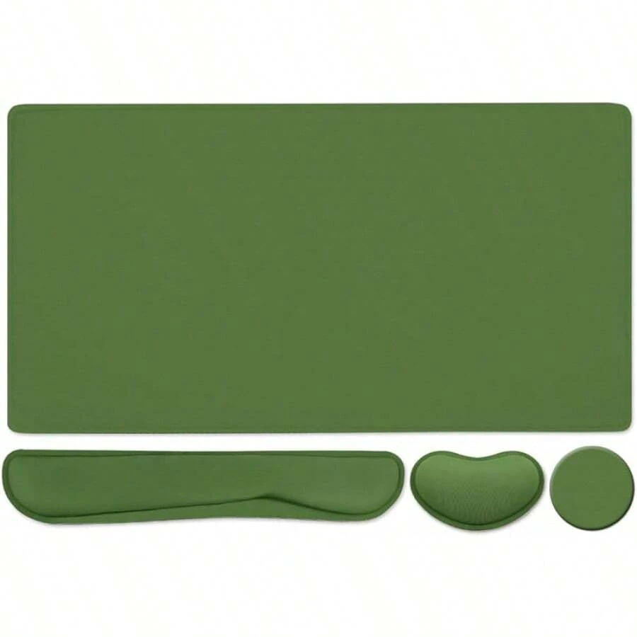Large Mouse Pad Desk Dad, 4-In-1 Keyboard Wrist Rest Pad & Wrist Support Mouse Pad Set, Extended Desk Pad Waterproof Desk Home Office Study Game-Blue Marble - Green - View 1